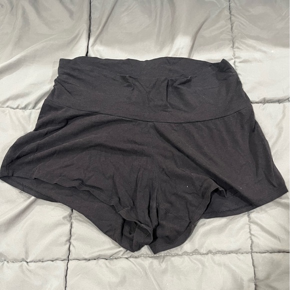 Two Motherhood Maternity Relaxed Fit Black Sleep Knit Shorts, Size S - Picture 2 of 4
